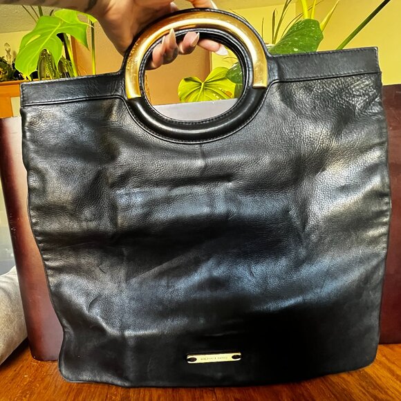 Michael Kors Black Leather Fold-over Clutch - Picture 9 of 15